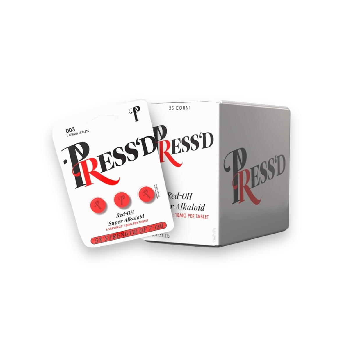 Press'D Kratom Red-OH Pseudo 5X 7-OH Tablets 3ct 18mg - Image 9