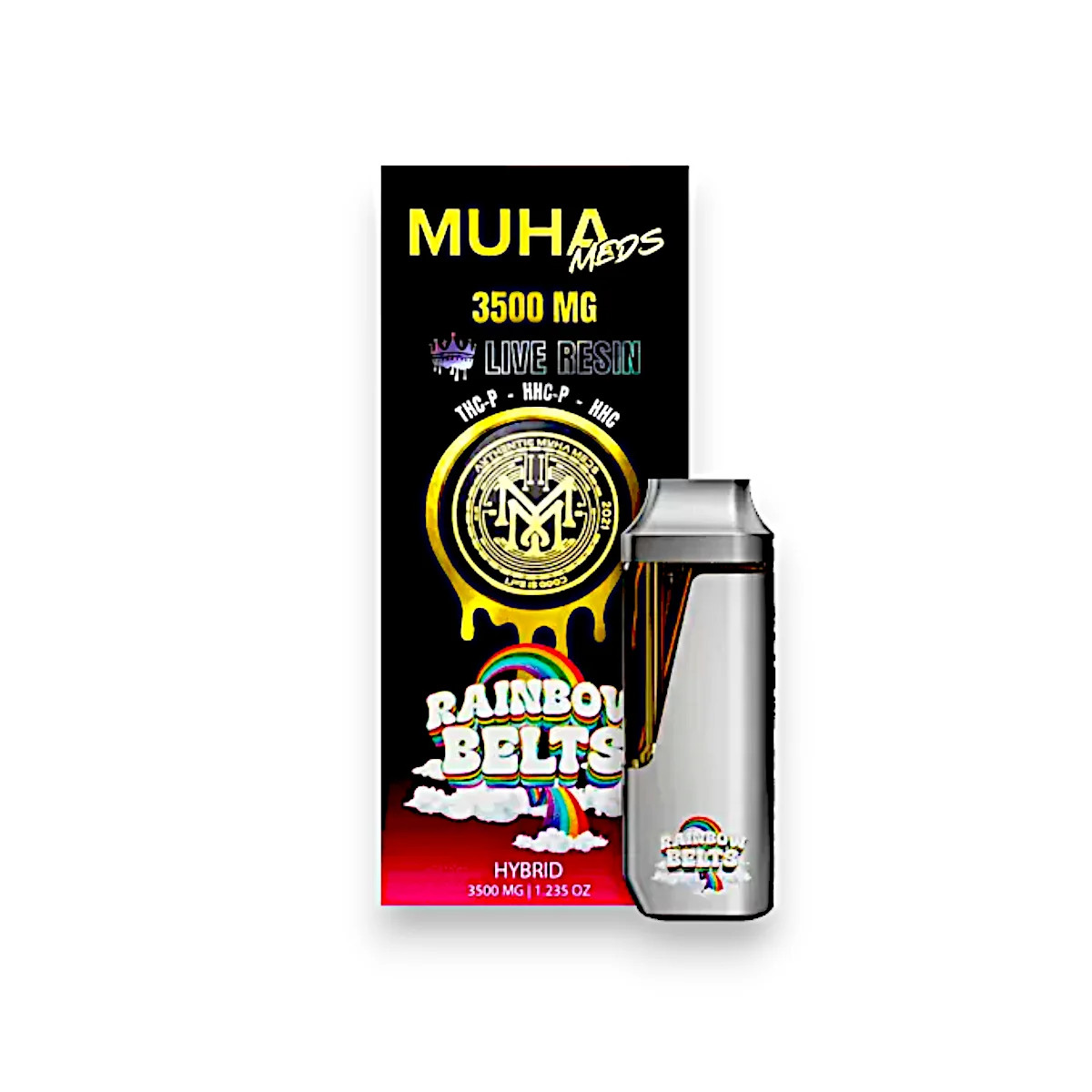 Muha Meds Live Resin Disposable Vape Hybrid Rainbow Belts 3.5g