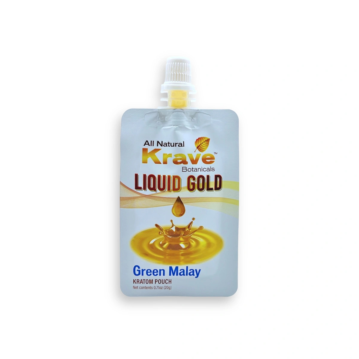Krave Kratom Liquid Gold Green Malay Kratom Extract Pouch 20g