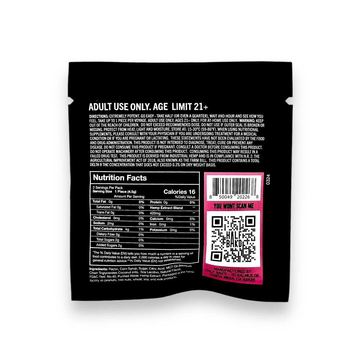 Half Bak'd Sumo Gummies Forbidden Punch 2ct 420mg - Premium Edibles
