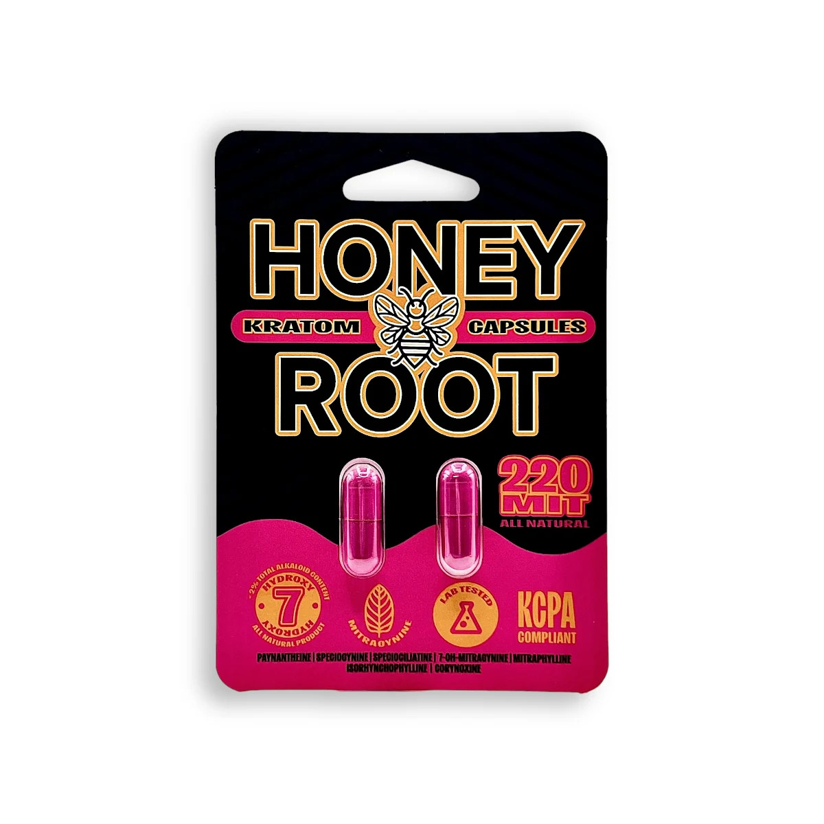 Honeyroot 220 MIT Kratom Capsules 2ct