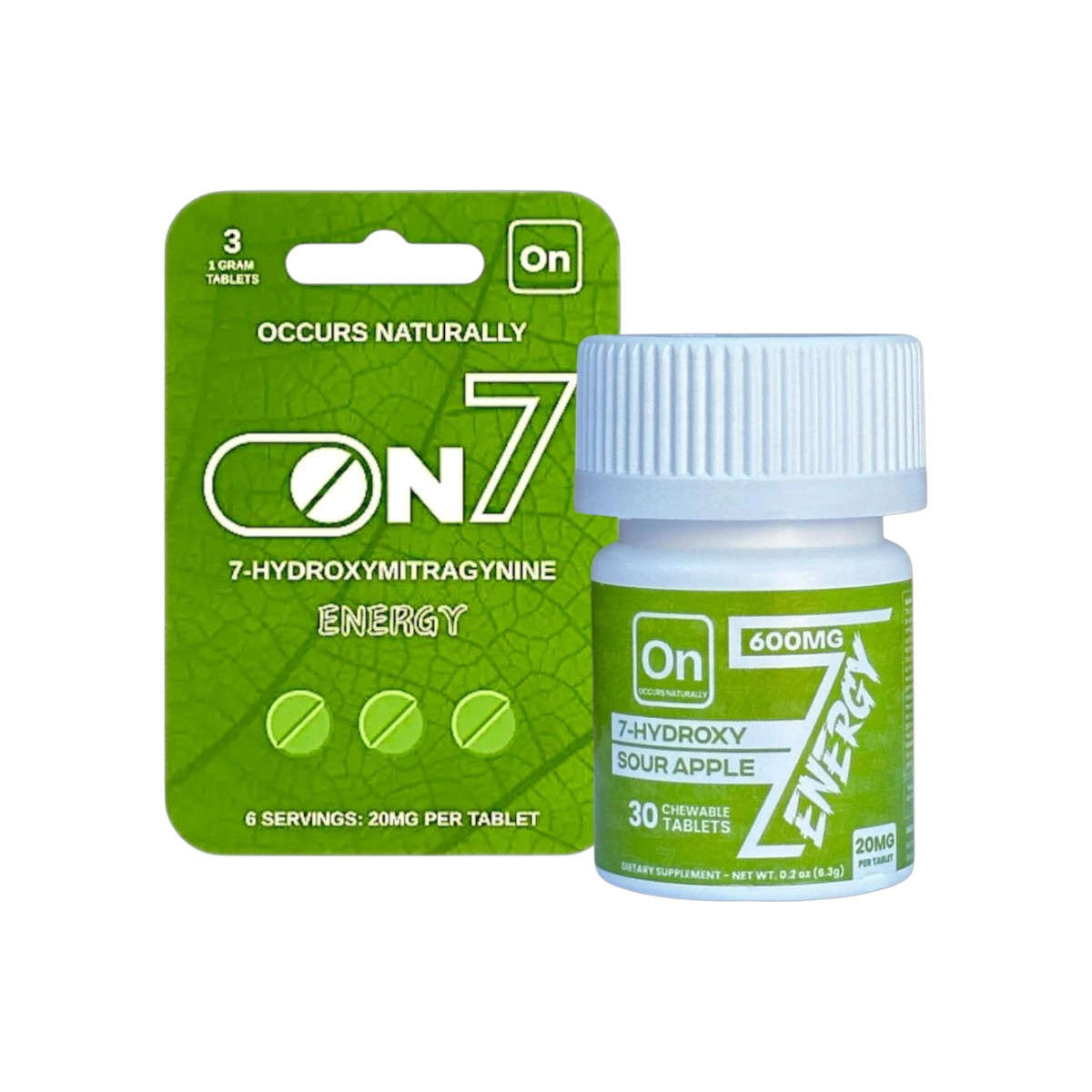 On7 Kratom 7-hydroxymitragynine Tablets Energy 20mg