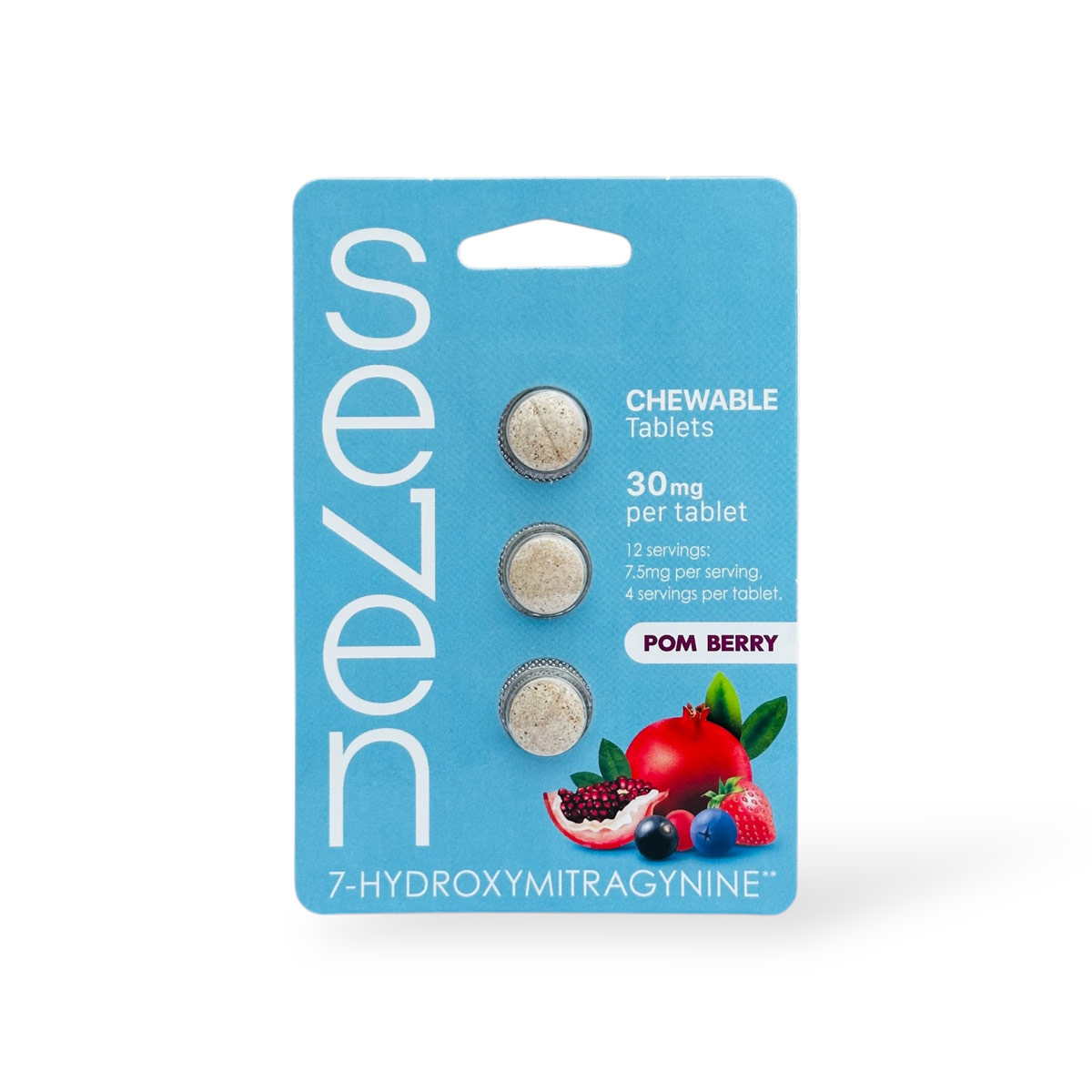 Se7en Kratom 7-hydroxymitragynine Chewable Tablets Pom Berry 30mg
