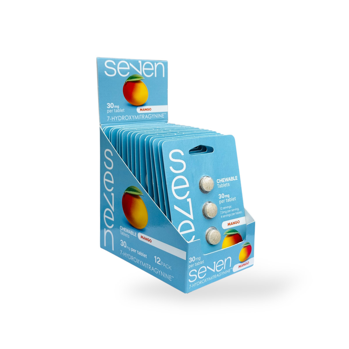 Se7en Kratom 7-HO Chewable Tablets Mango 30mg for Relaxation