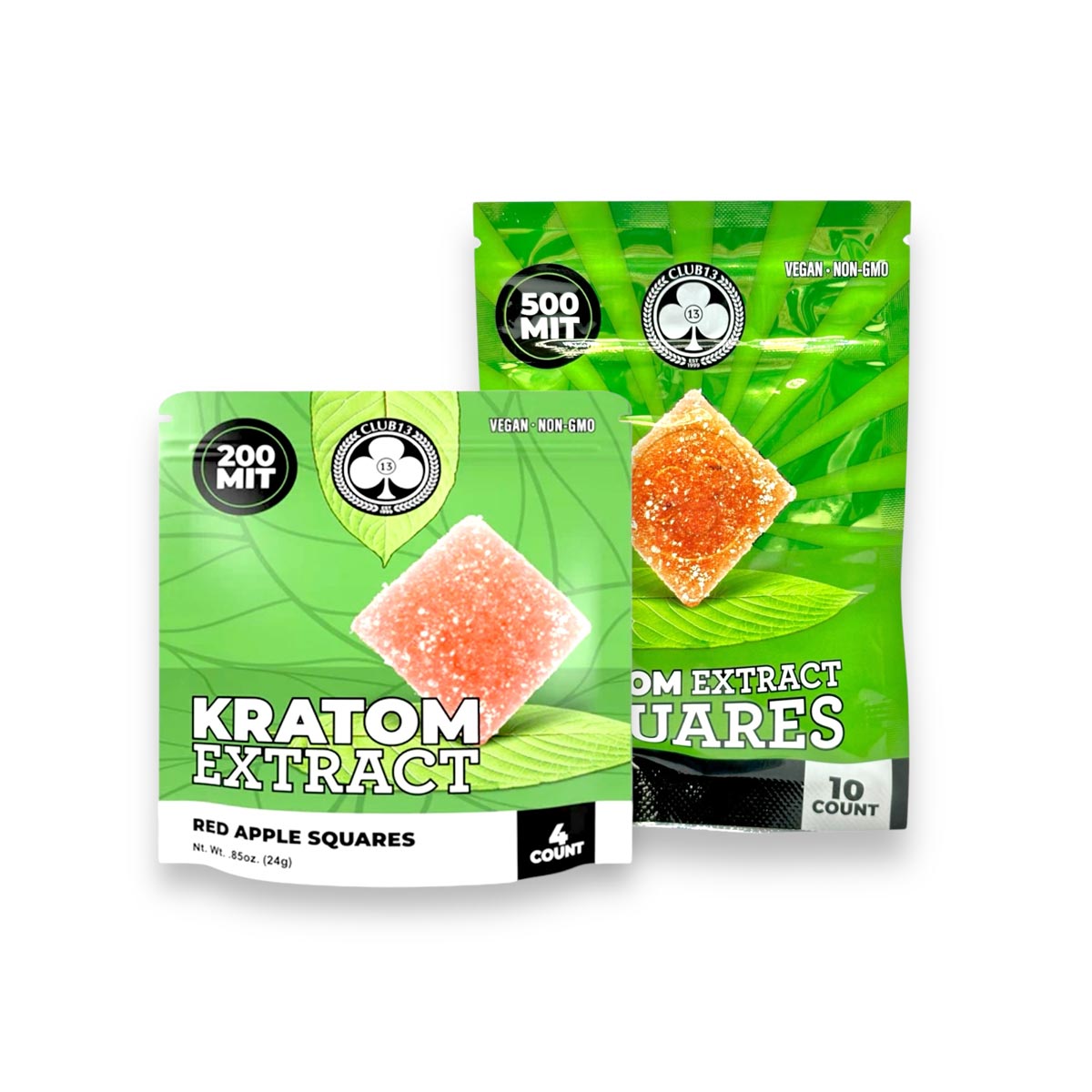 Club 13 Kratom Extract Gummies Red Apple Squares