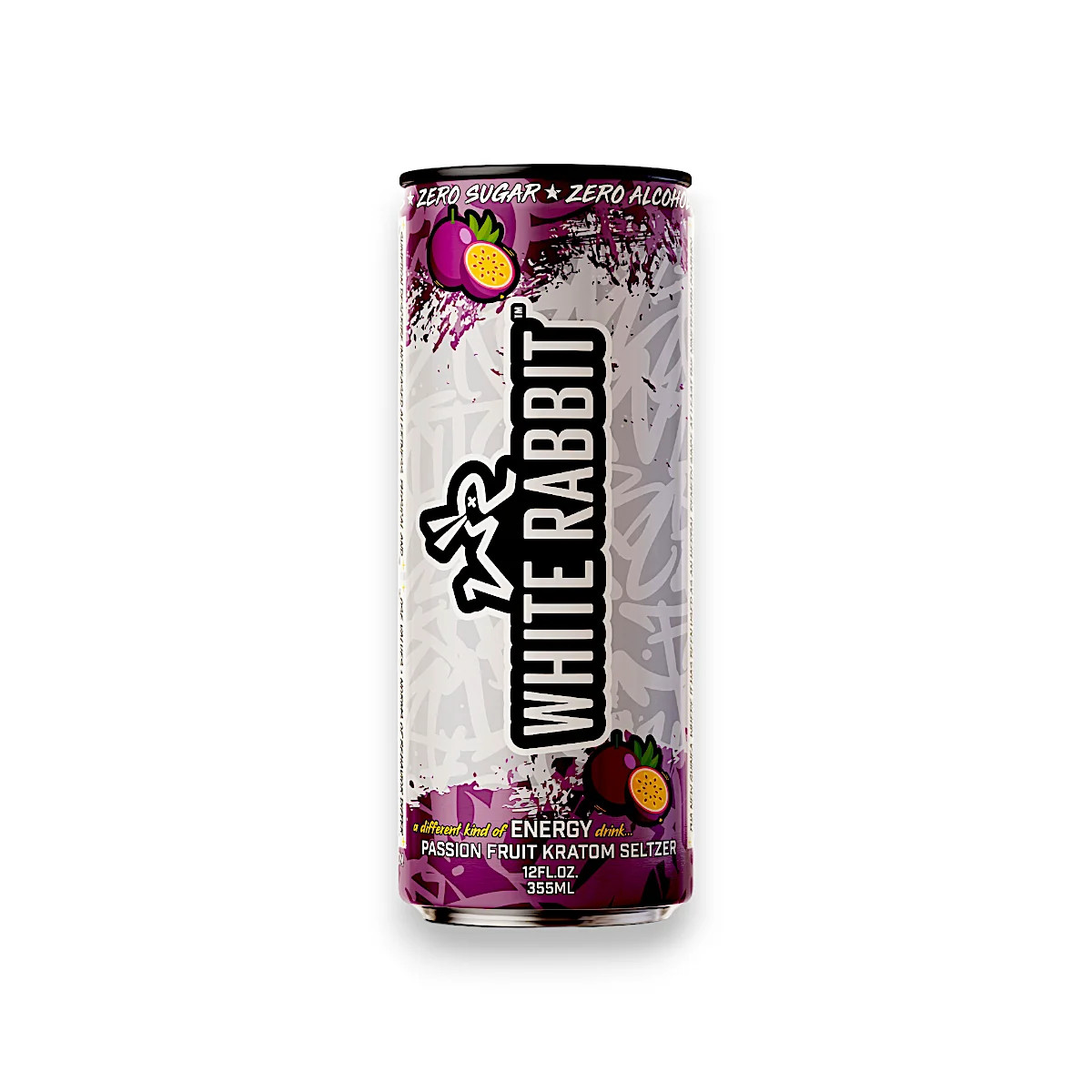 White Rabbit Kratom Seltzer Passion Fruit 12oz