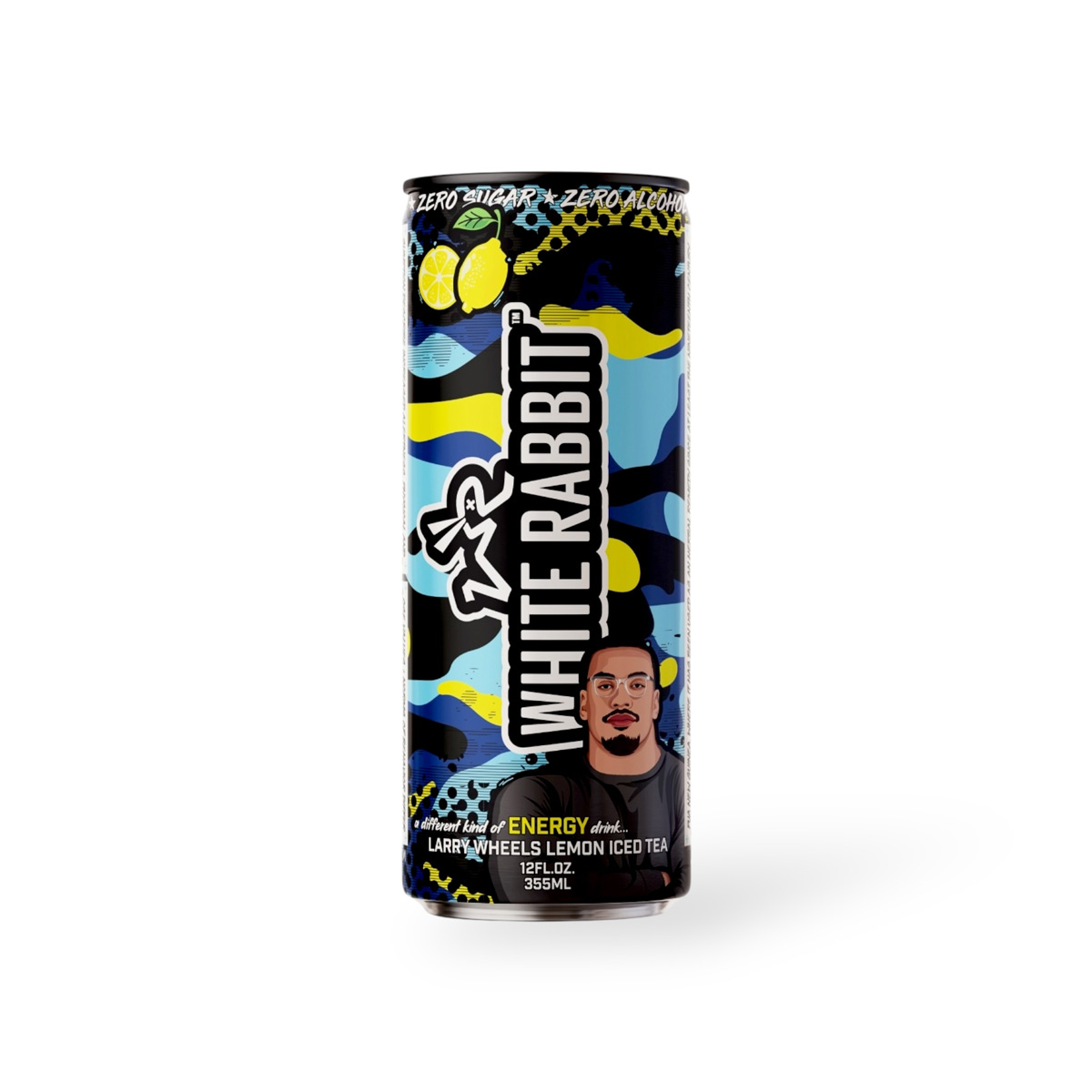 White Rabbit Kratom Seltzer Larry Wheel's Lemon Ice Tea 12oz