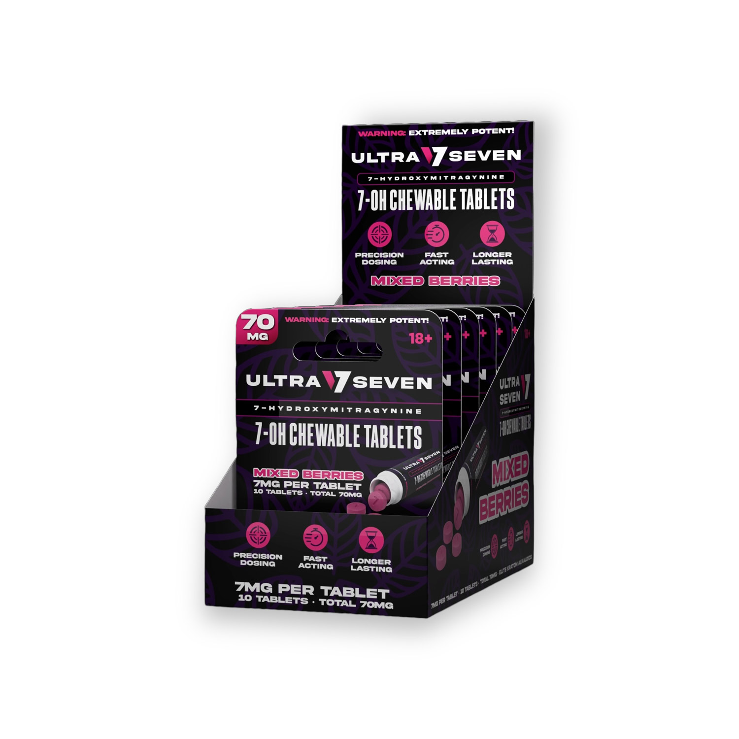 Ultra Seven 7mg 7-OH Mixed Berries Chewable Tablets 10ct - Image 5
