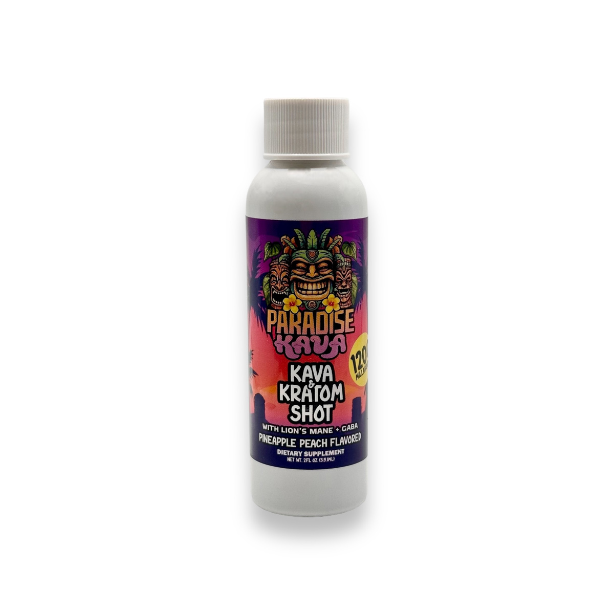 Paradise Kratom Pineapple Peach Kava & Kratom Extract Shot 2oz