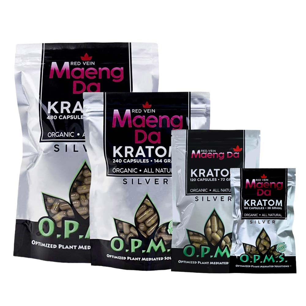 OPMS Silver Red Vein Maeng Da Kratom Capsules