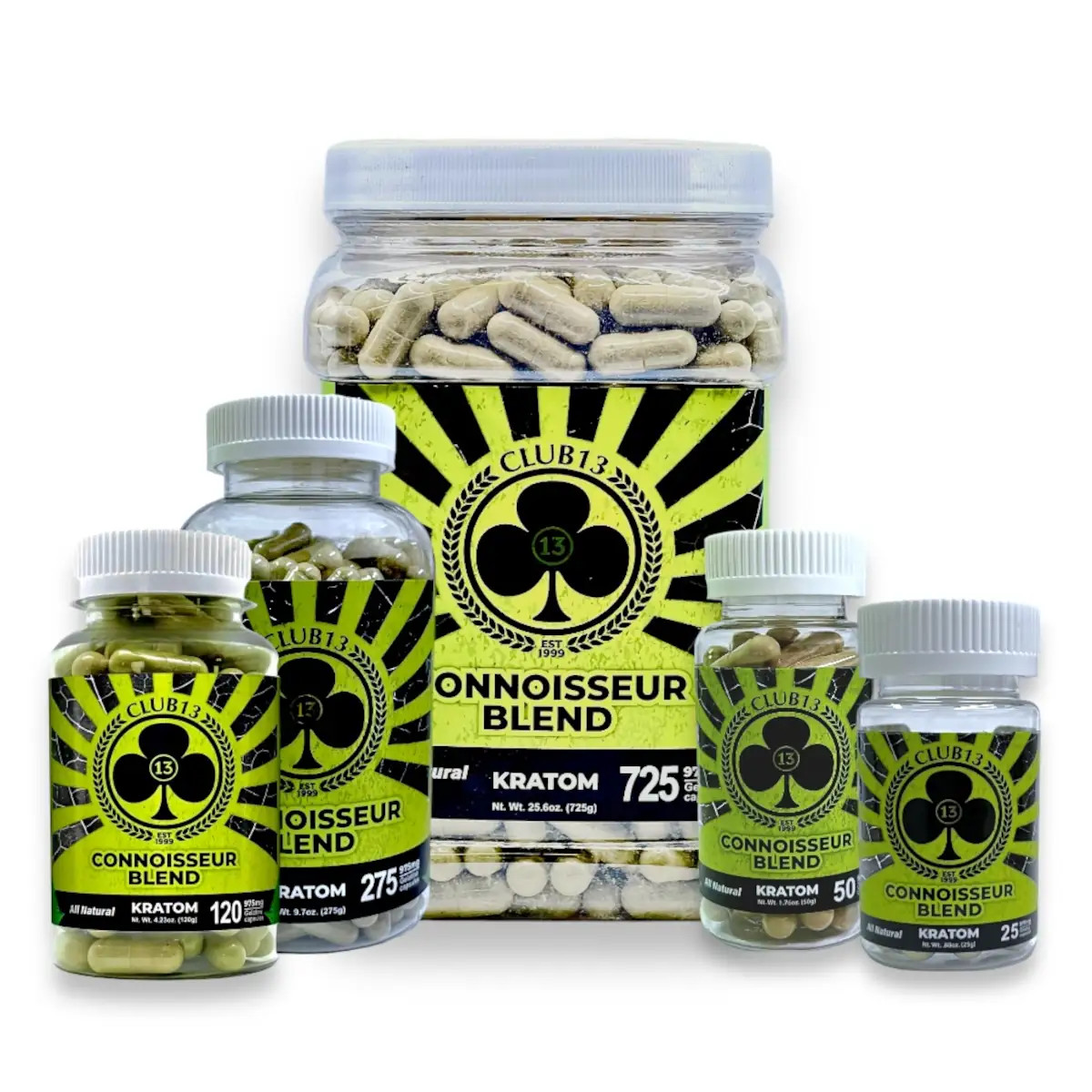 Club 13 975mg Kratom Capsules Connoisseur Blend