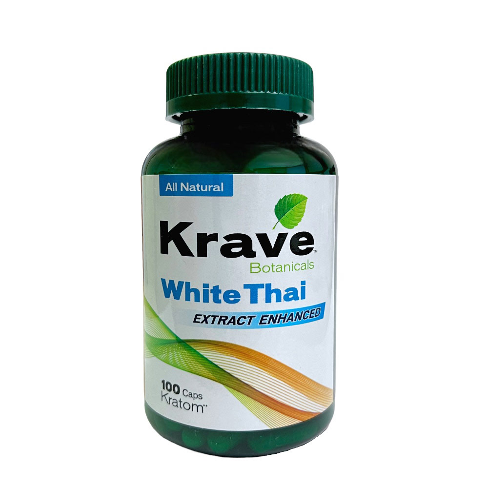 Krave Kratom White Thai Extract Enhanced Capsules 100ct