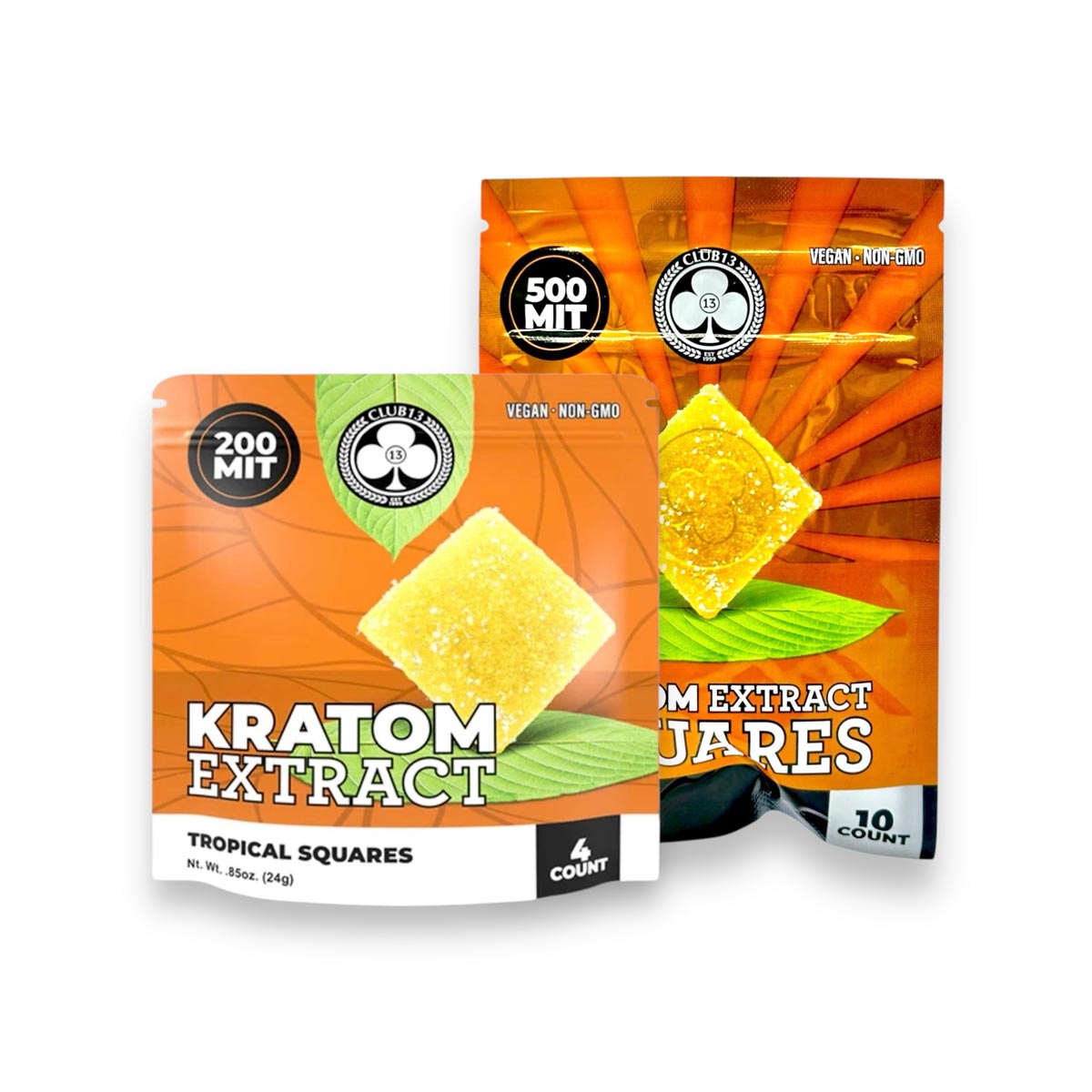 Club 13 Kratom Extract Gummies Tropical Squares