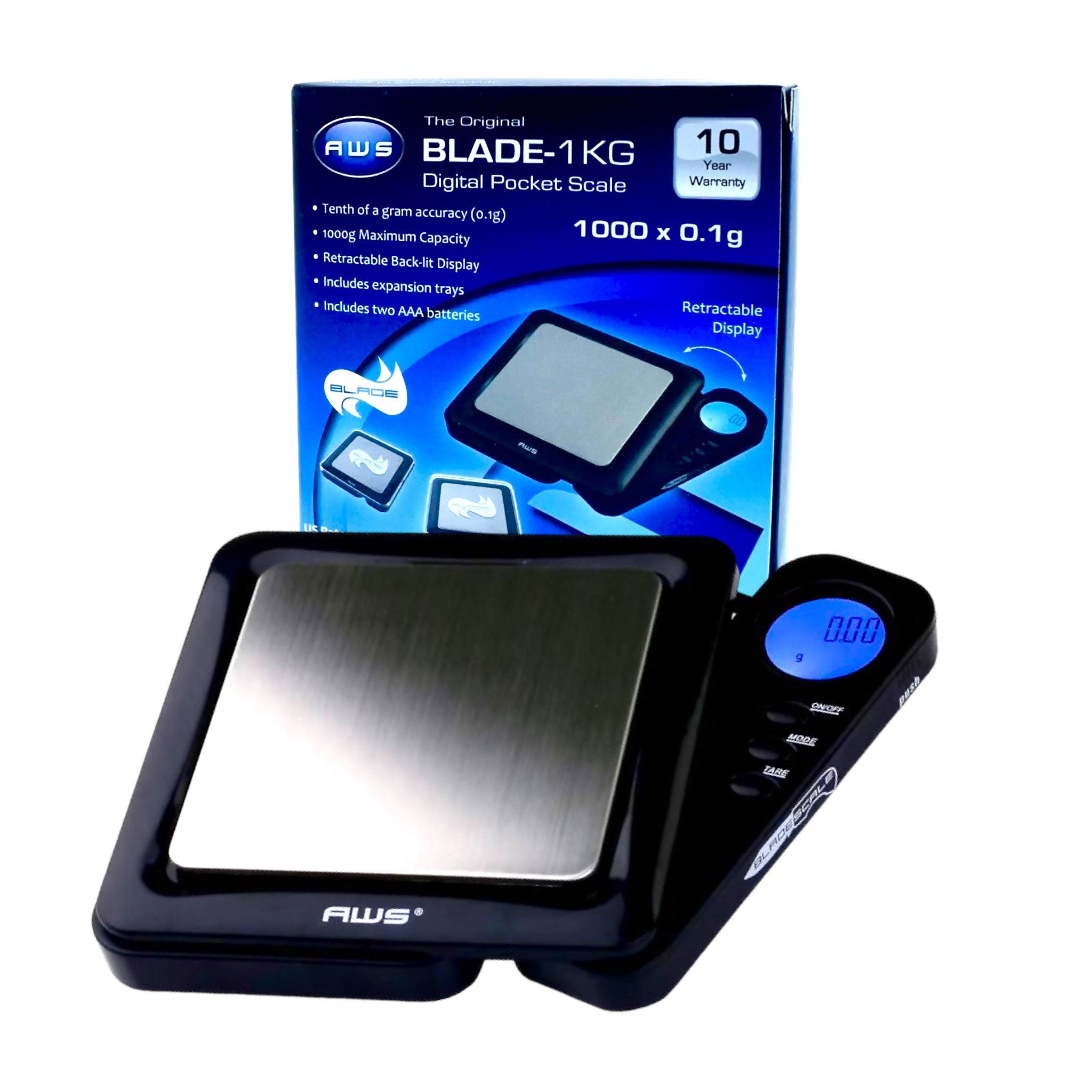 American Weigh SS Pocket Scale Back-Lit LCD Screen, Flip-Up Protective  Cover AWS-600 Black