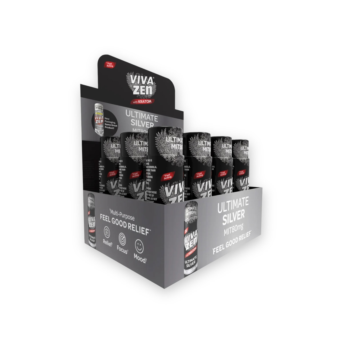 Viva Zen Ultimate Silver Mit 80mg Kratom Shots Extract 15ml