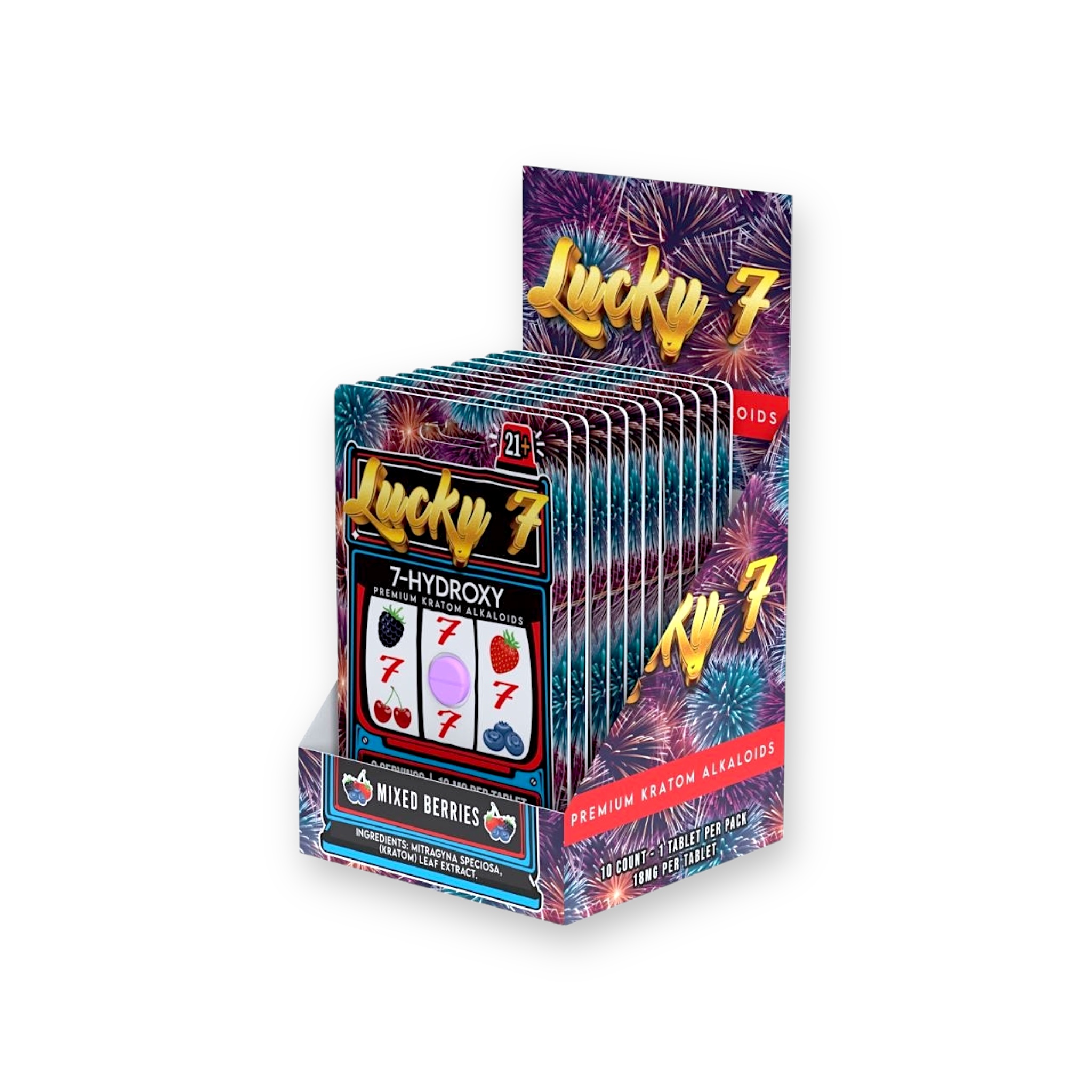 Lucky 7 7-OH Chewable Tablets Mixed Berries 18mg Per Tablet