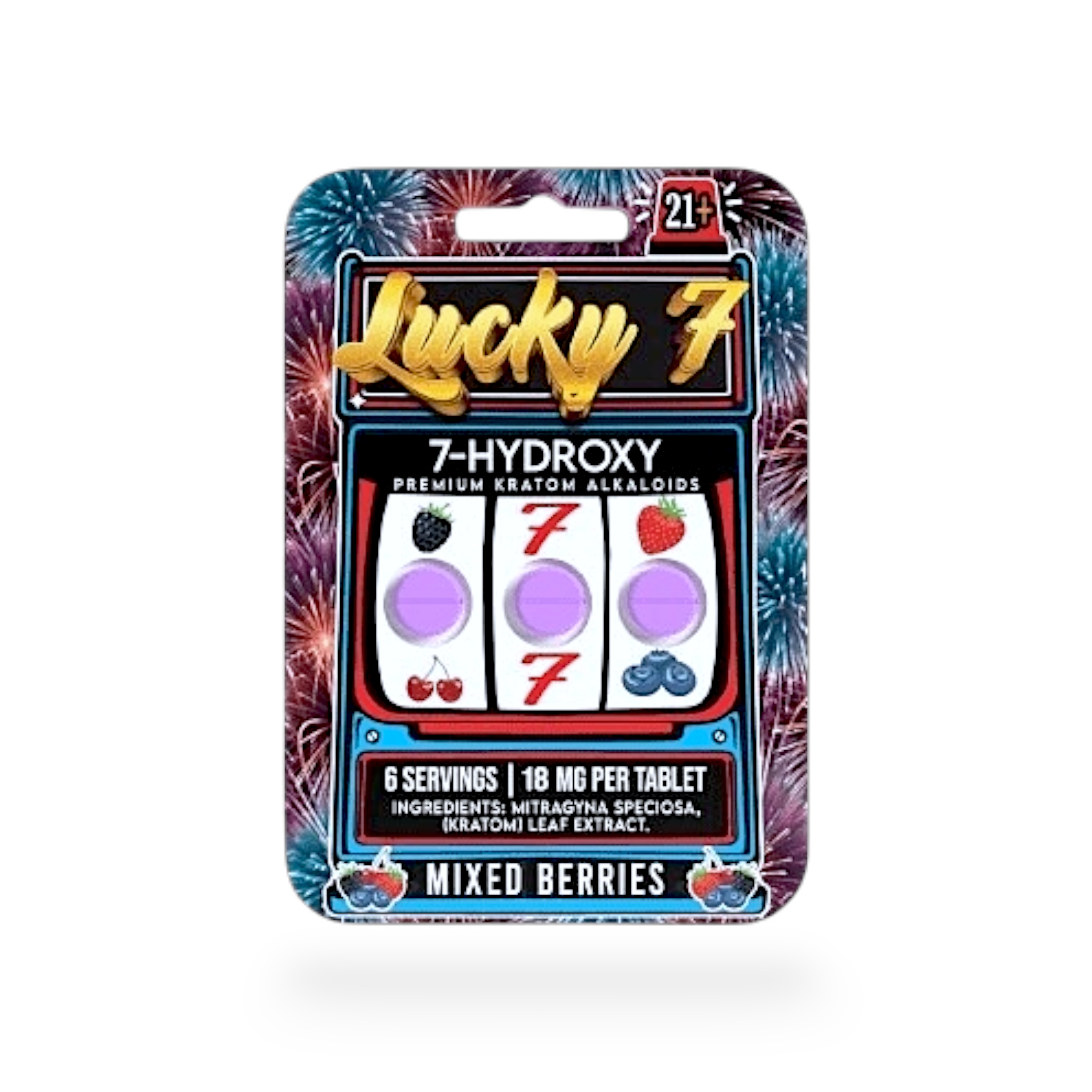 Lucky 7 7-OH Chewable Tablets Mixed Berries 18mg Per Tablet