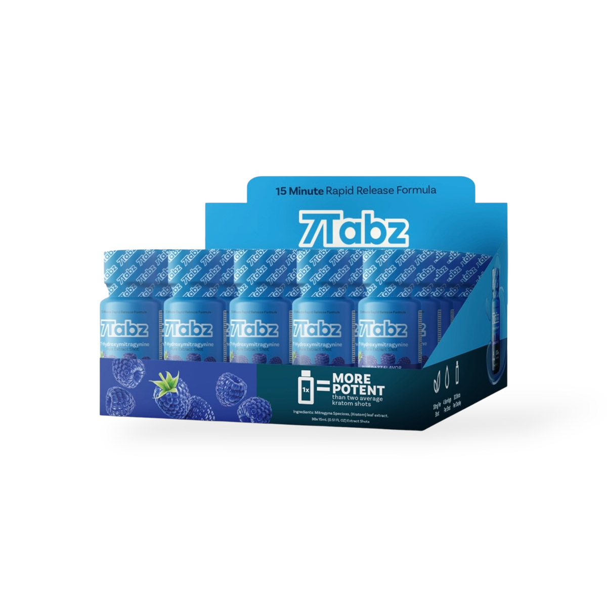 7Tabz 7-Hydroxymitragynine Shot Blue Razz 30mg 2oz