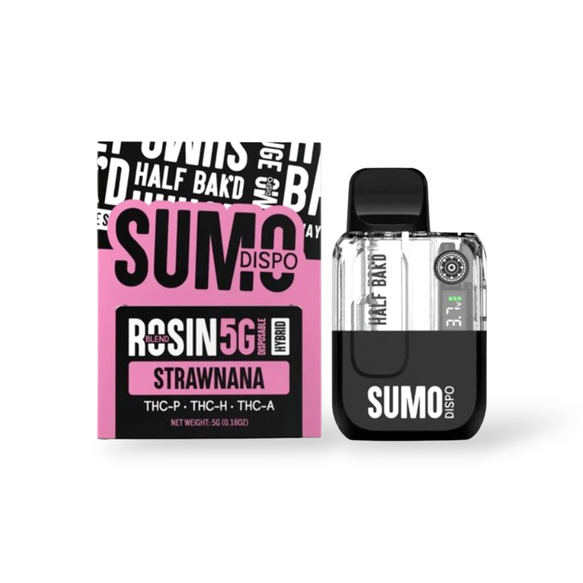 Half Bak'd Sumo Hybrid Strawnana Vape – 5g of Flavor & Balance