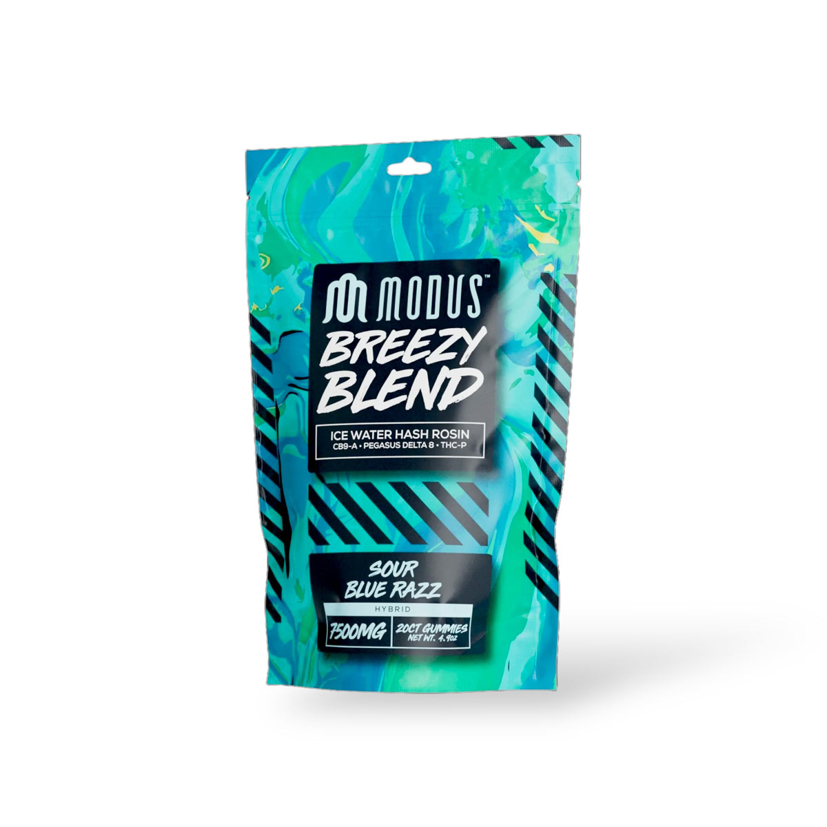 Modus Breezy Blend Ice Water Hash Rosin Gummies Blue Razz 7500mg