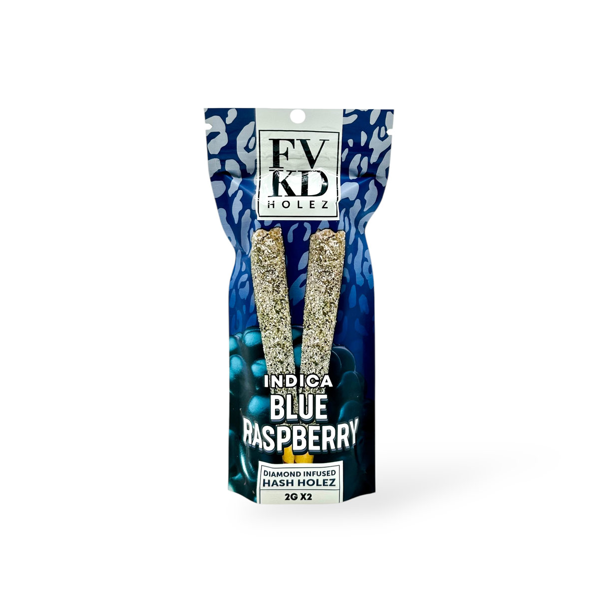 FVKD Holez Diamond Infused Hash Holez Pre Roll Indica Blue Raspberry 2g