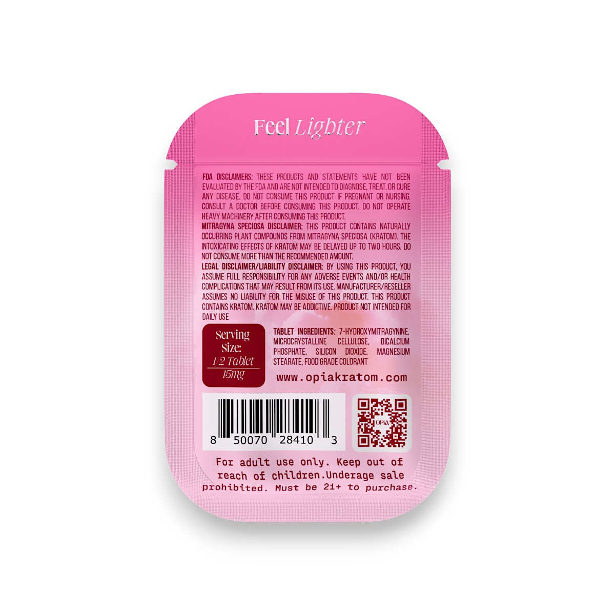 Opia 7-Hydroxymitragynine Chewable Tablets Pink Strawberry 30mg Per Tablet - Image 9
