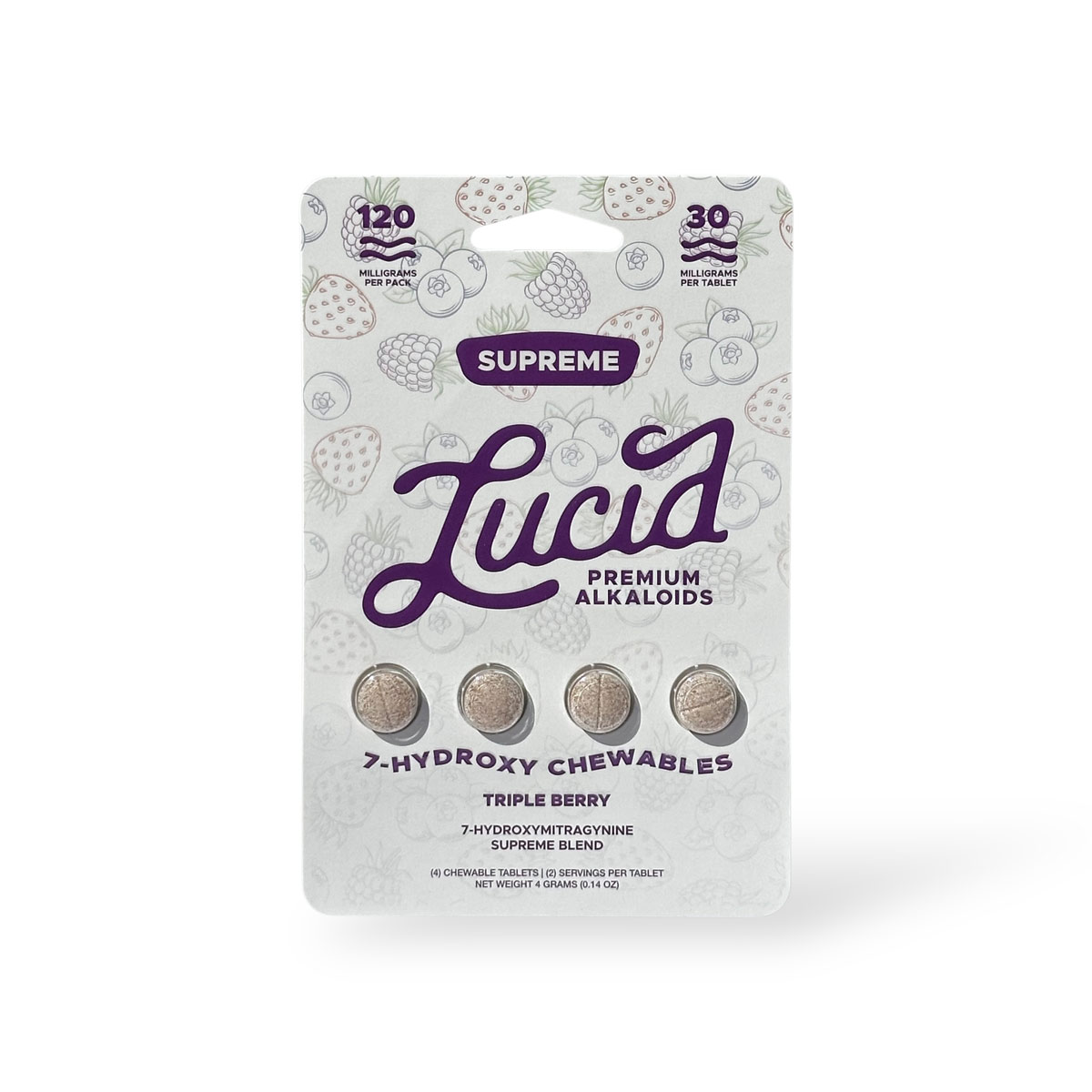 Lucid Supreme 30mg 7-OH Triple Berry Chewable Tablets