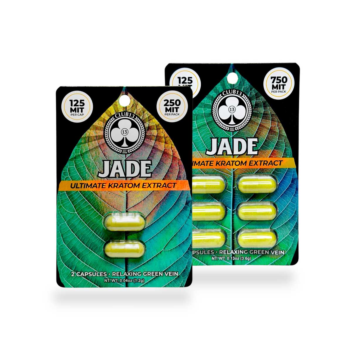 Club 13 Jade 125mg MIT Ultimate Kratom Extract Capsules