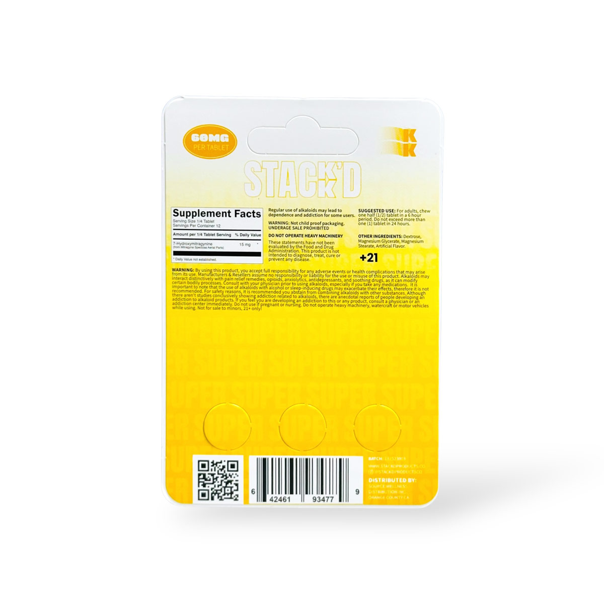 SUPER STACK'D Extra Strength 7-Hydroxymitragynine Tablets Lemon