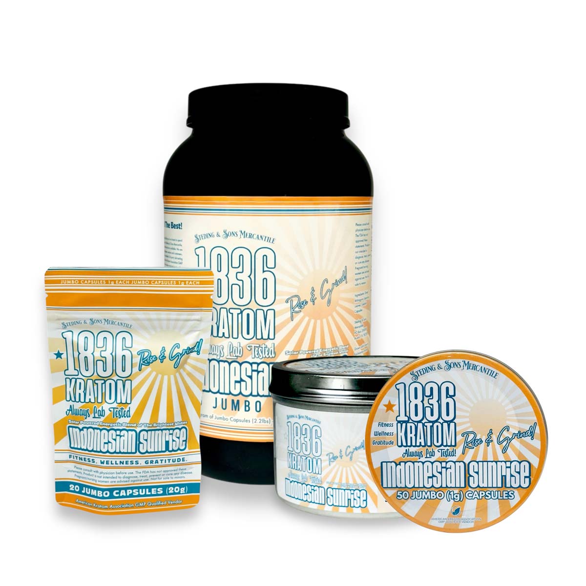 1836 Indonesian Sunrise Jumbo Kratom Capsules