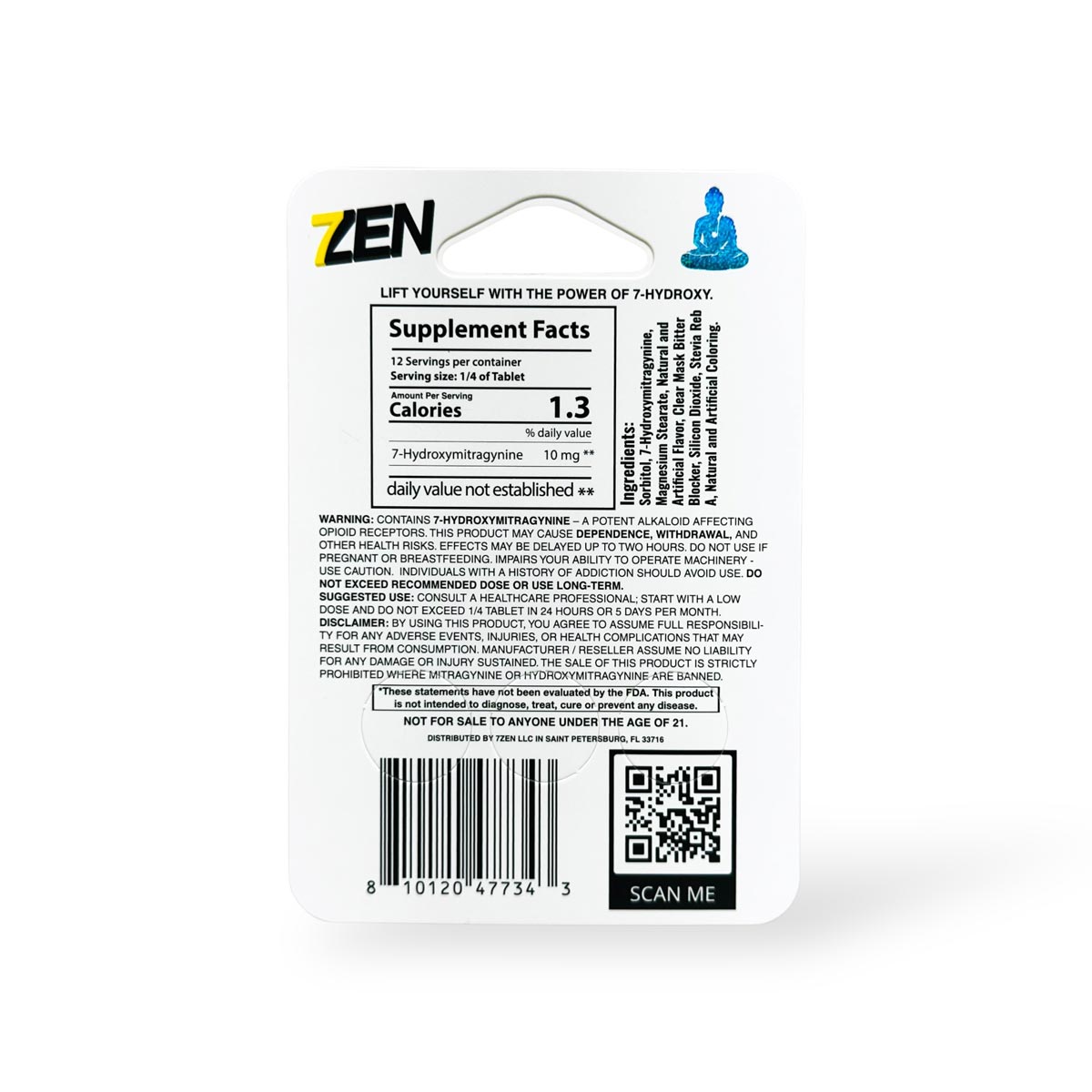7Zen Lemon Lime Lift 40mg 7-OH Kratom Chewable Tablet