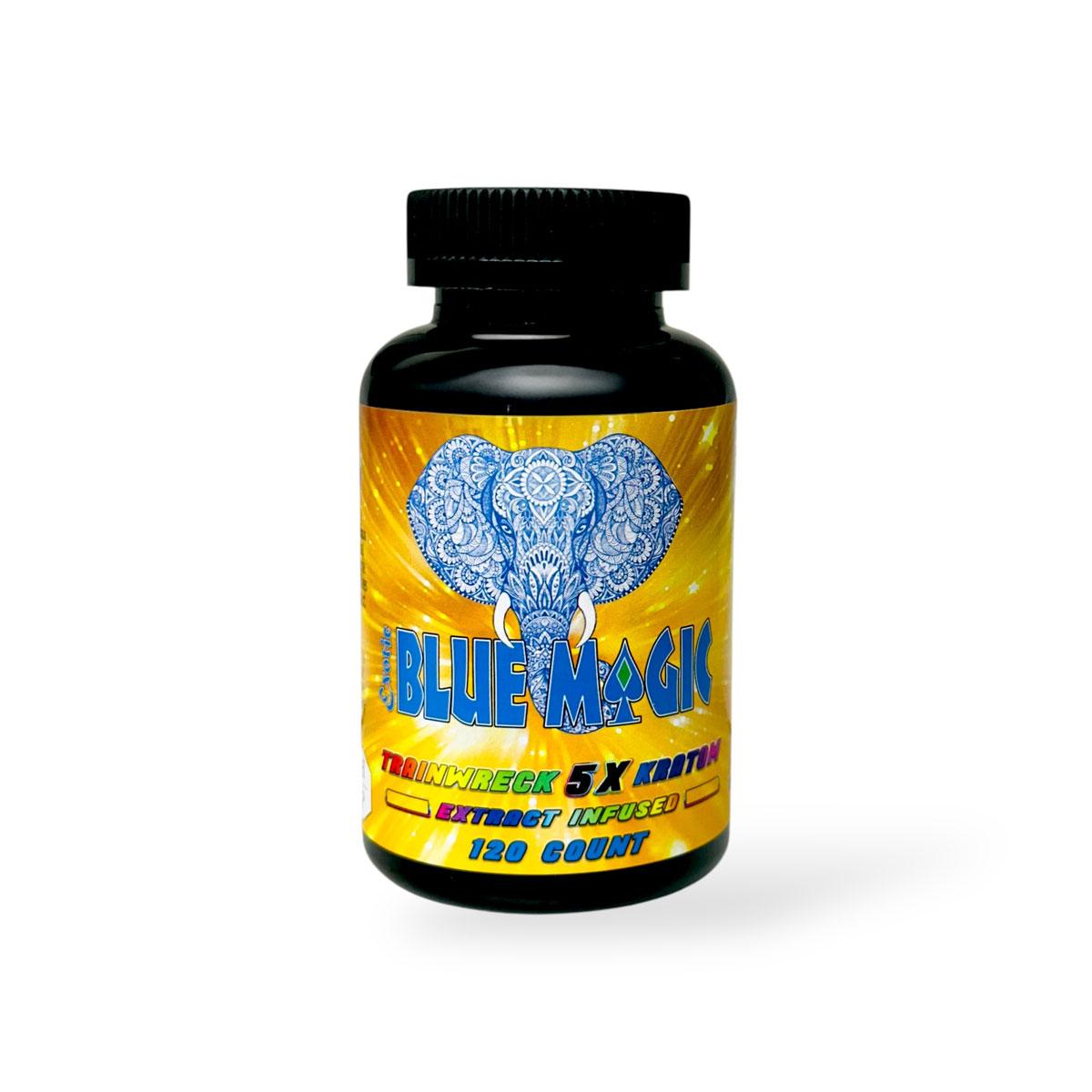 Blue Magic 5X Trainwreck Kratom Extract Infused Capsules
