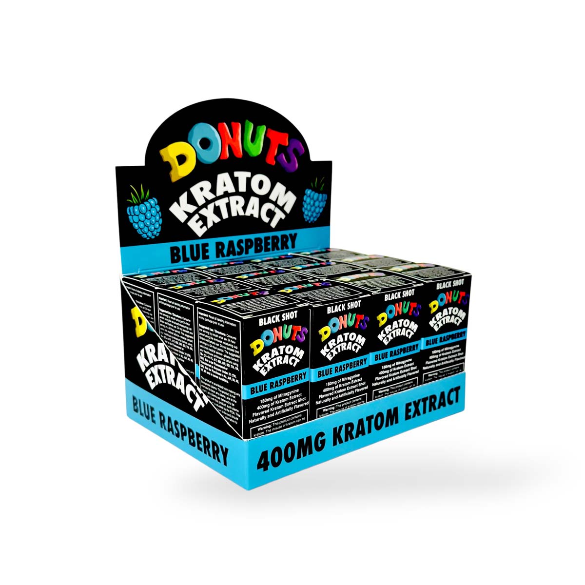 Donuts Black Shot Blue Raspberry Kratom Extract 400mg 30mL