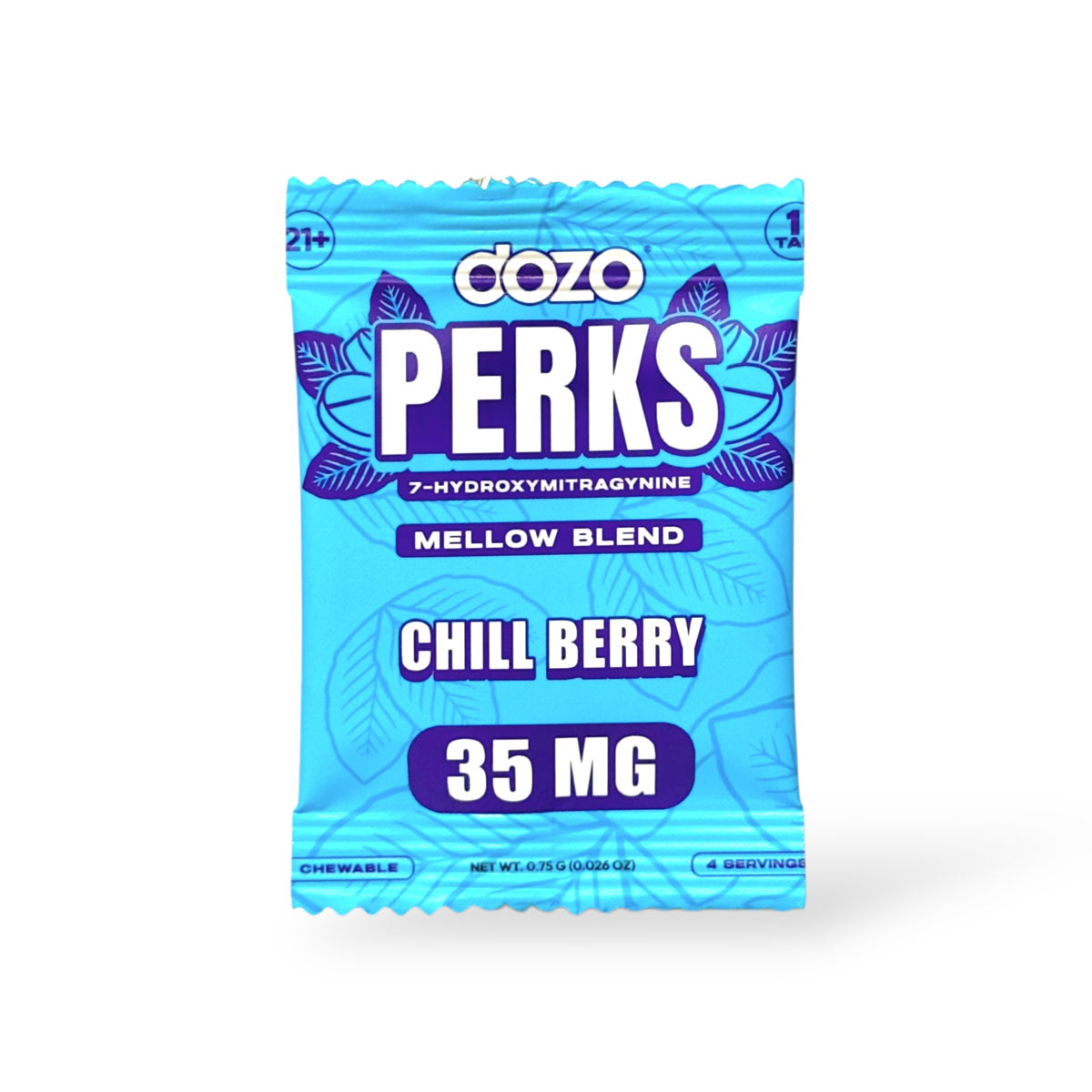 Dozo Perks 7-hydroxymitragynine Mello Blend Chill Berry 35mg Per Tablet