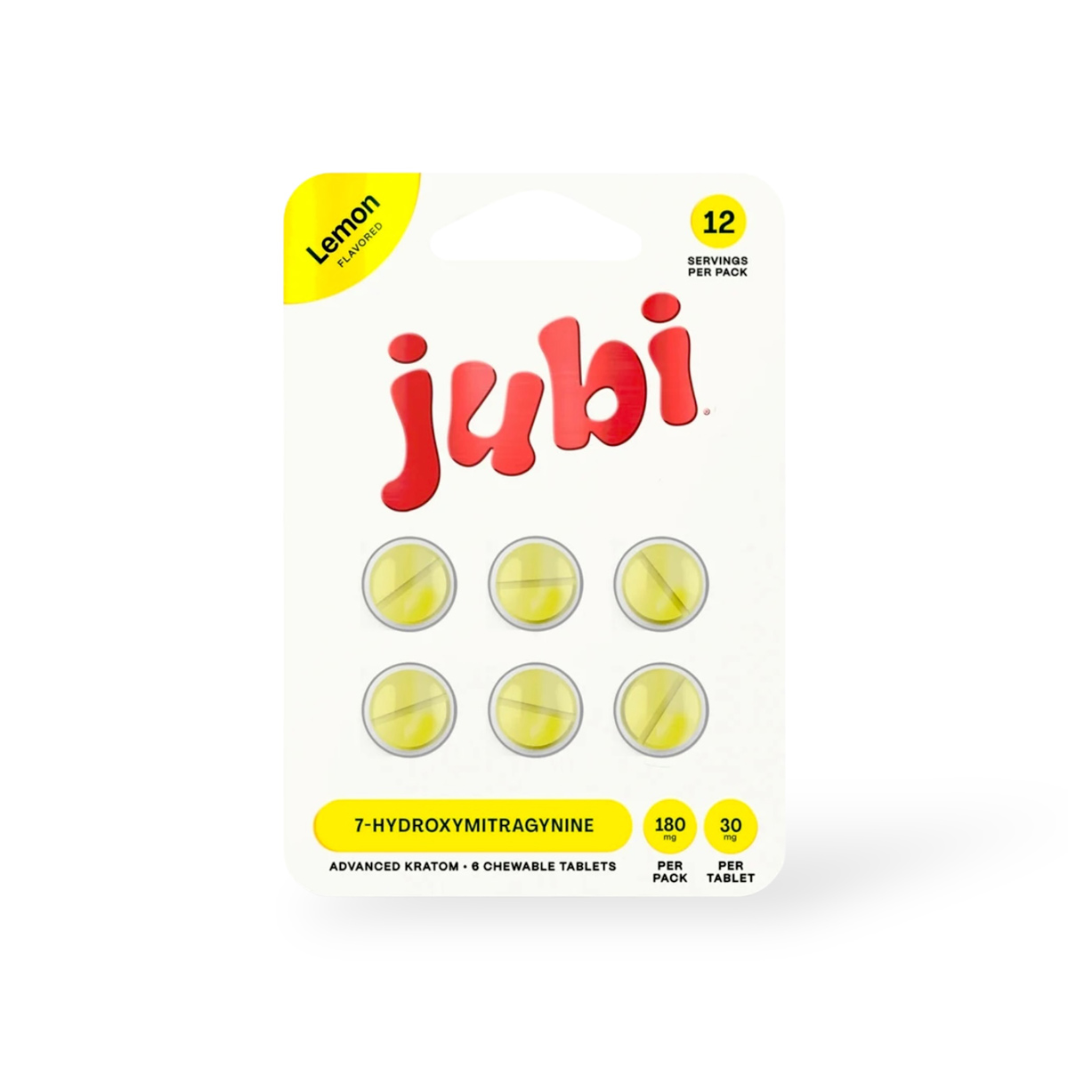 jubi 7-Hydroxymitragynine Chewable Tablets Lemon 30mg Per Tablet
