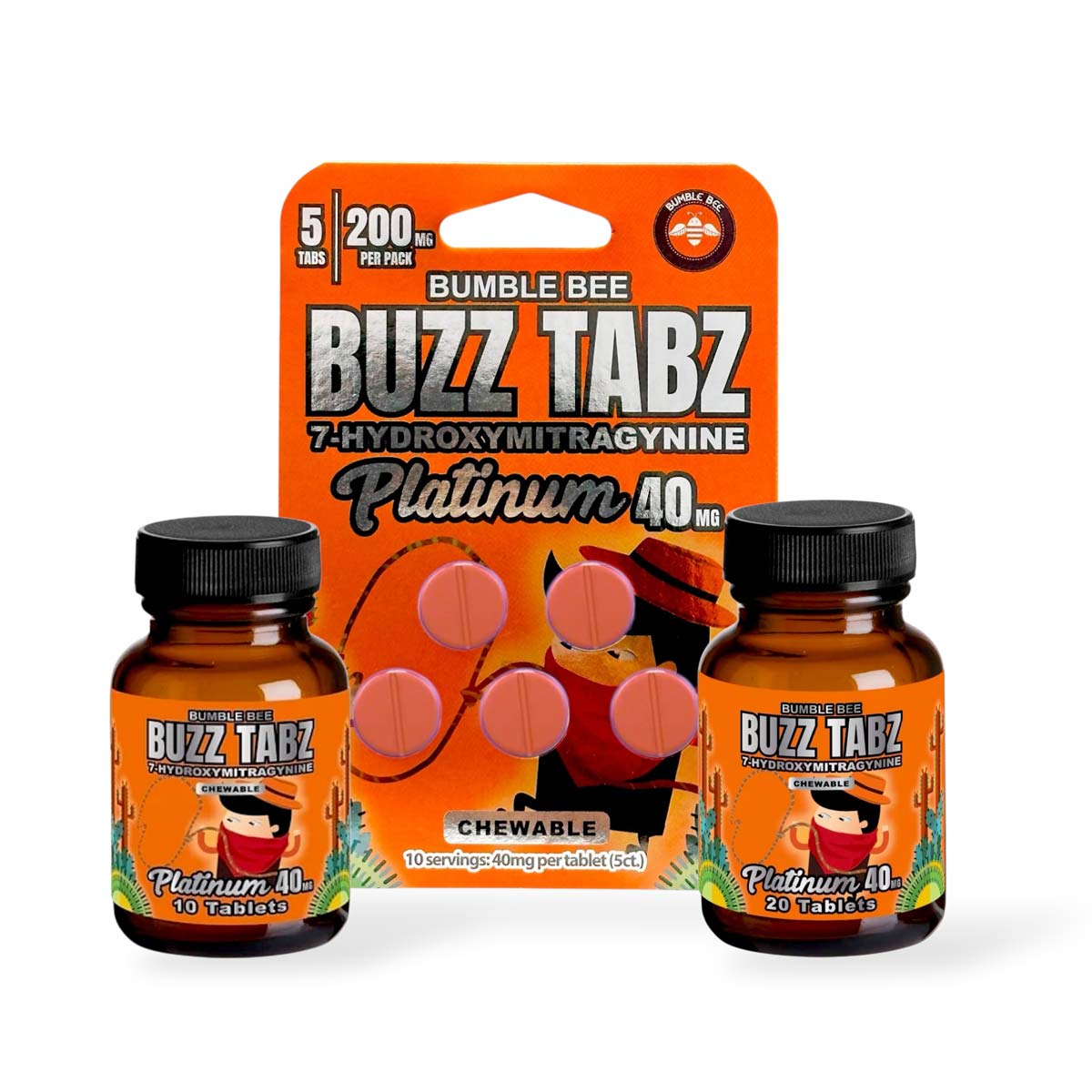 Bumble Bee Buzz Tabz Platinum 7-OH Chewable Tablets 40mg