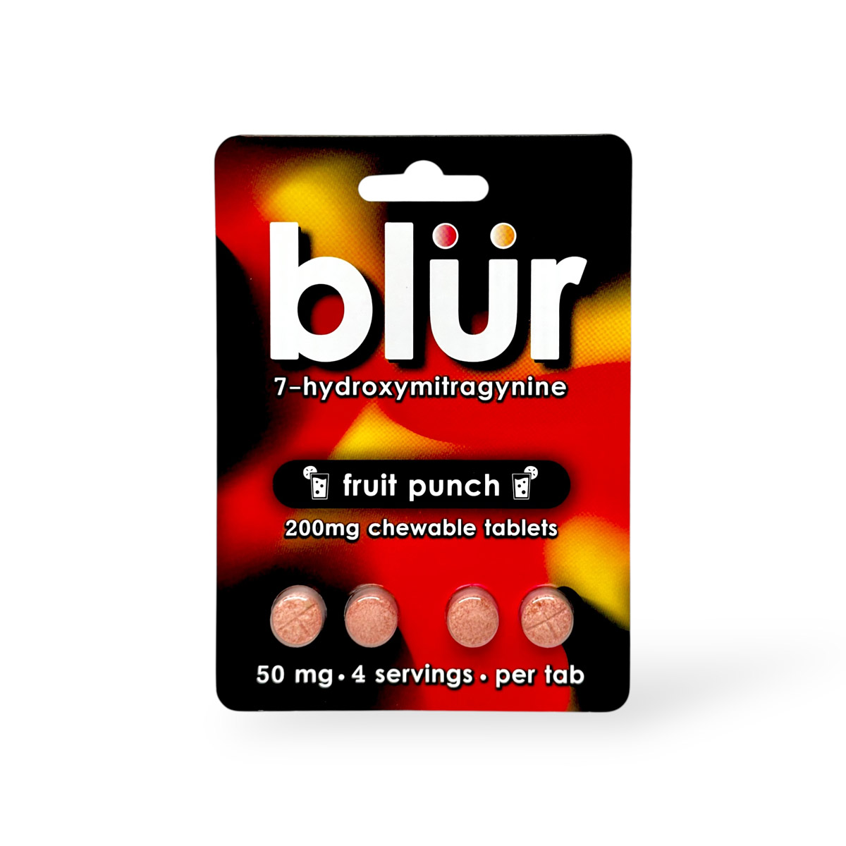 blur 7-Hydroxymitragynine Chewable Tablets Fruit Punch 50mg Per Tablet