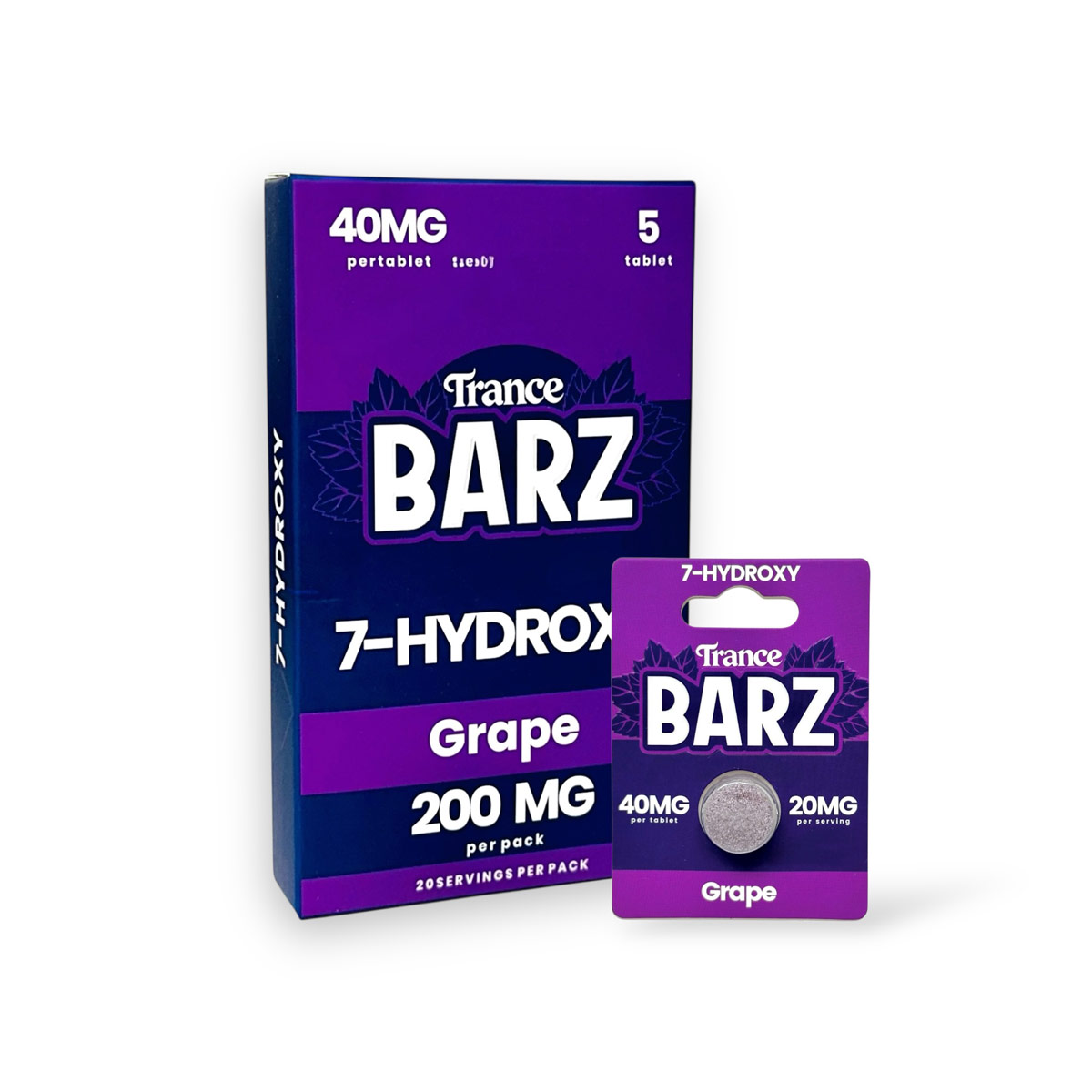 Trance Barz 7- Hydroxy Chewable Tablet Grape 40mg Per Tablet