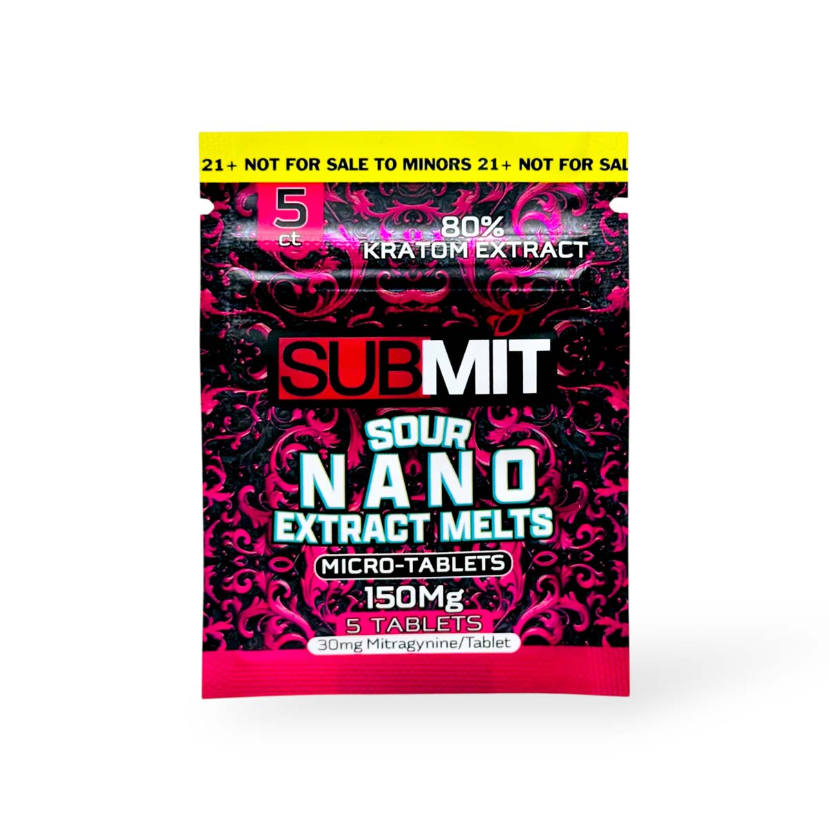 Submit Kratom Extract Sour Nano Melts Red 30mg Per Tablet