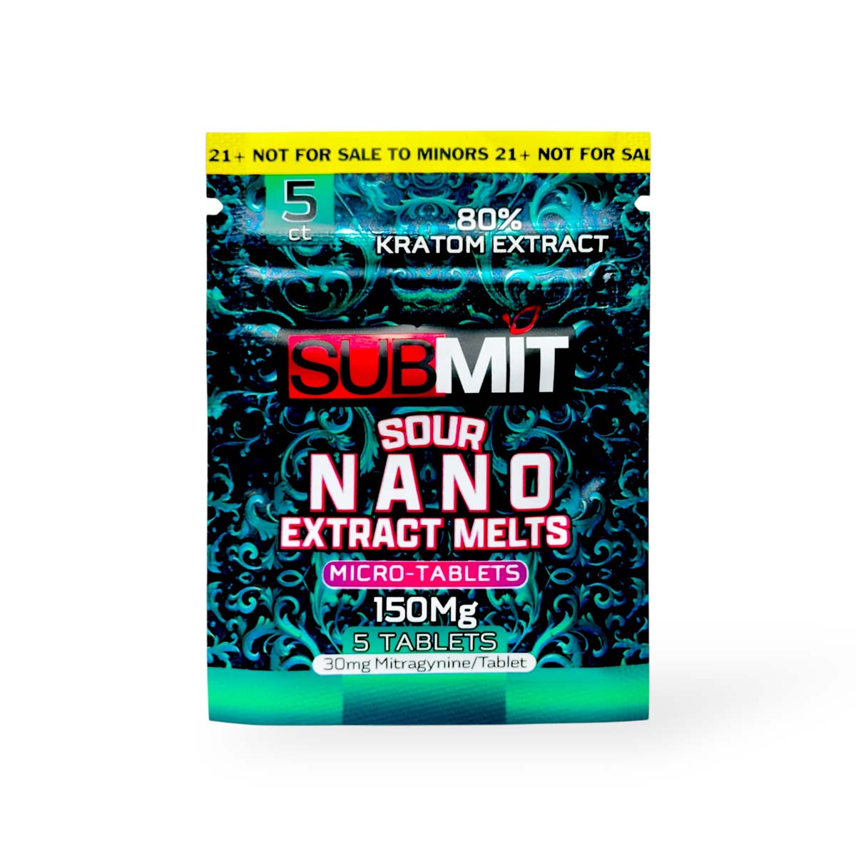 Submit Kratom Extract Sour Nano Melts Green 30mg Per Tablet