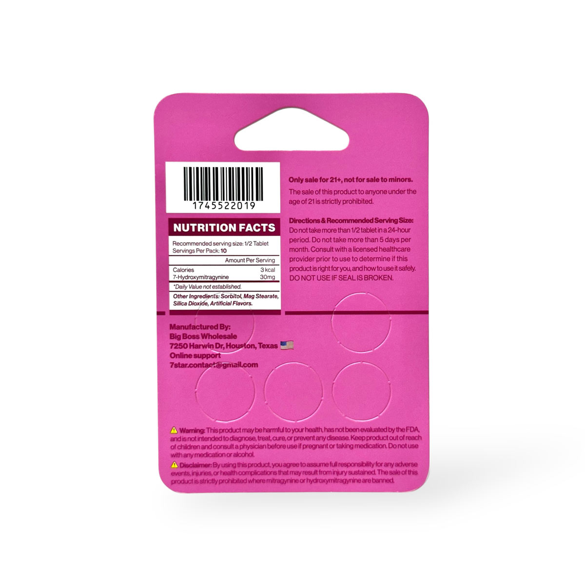 7 Star 7-OH Berry Chewable Tablets 30mg Kratom Extract