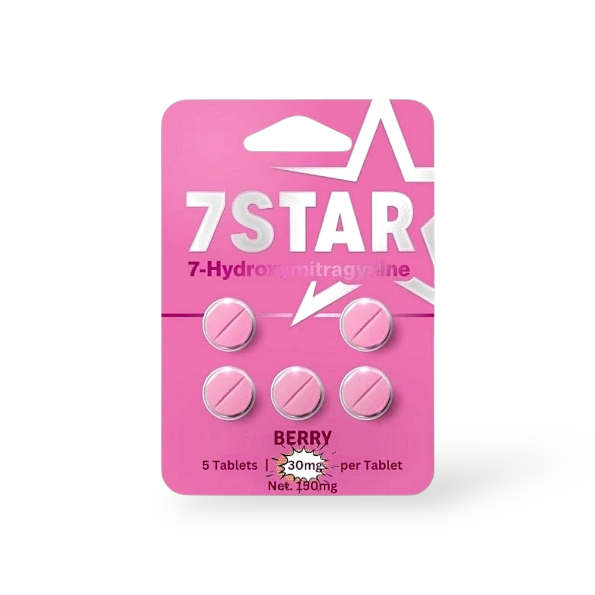 seven★star 7 Star 7-OH Berry Chewable Tablets 30mg Kratom Extract
