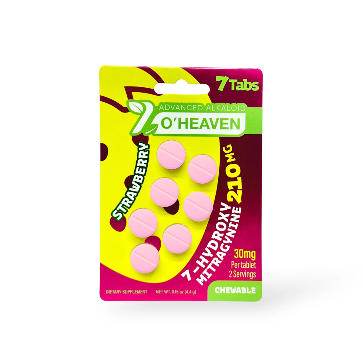 7 O'Heaven 7- Hydroxymitragynine Chewable Tablets Strawberry 30mg Per Tablet