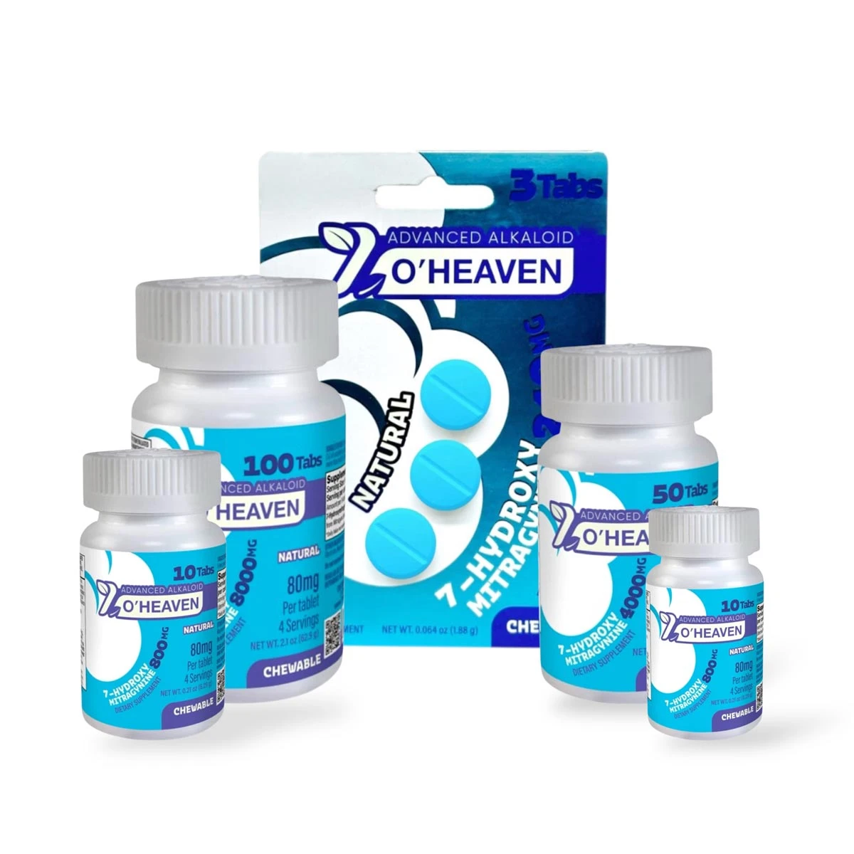 7 O'Heaven 7- Hydroxymitragynine Chewable Tablets Natural 80mg Per Tablet