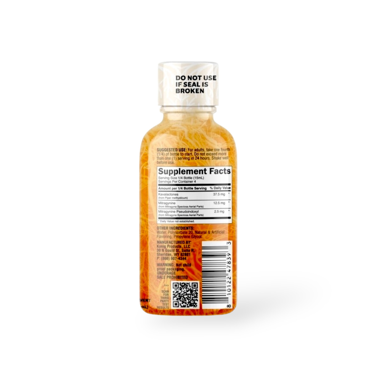 Rooted Kava & Alkaloids Shot Peach Mango 60ml