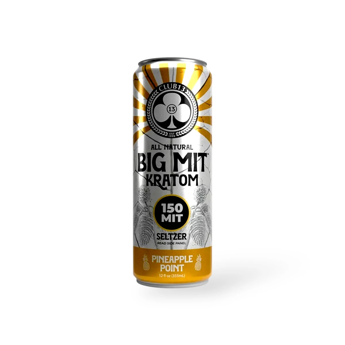 Club 13 All Natural Big MIT Kratom Seltzer Pineapple Point 150MIT 12oz