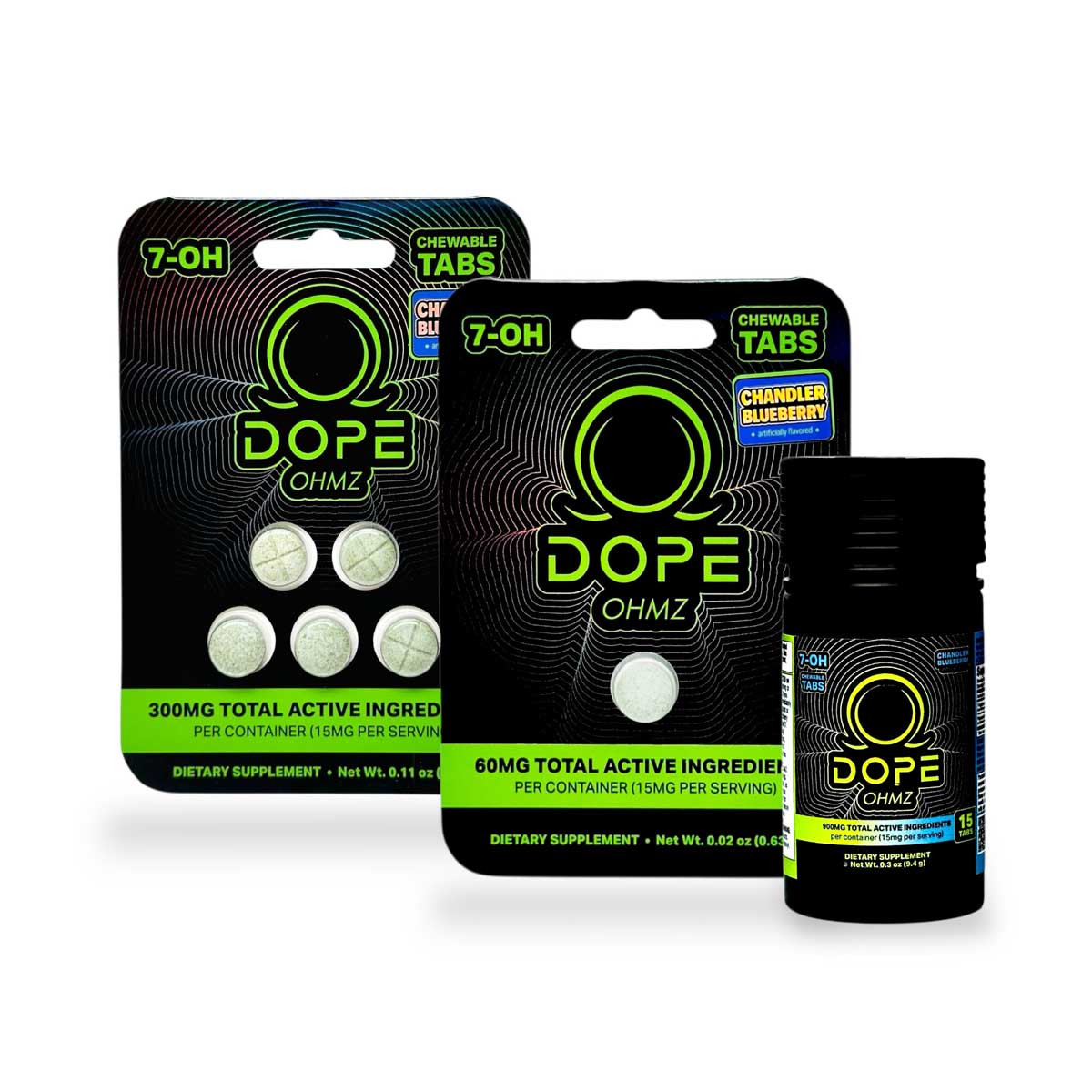 Dope Ohmz 7-OH Chewable Tablets Chandler Blueberry 60mg Per Tablet