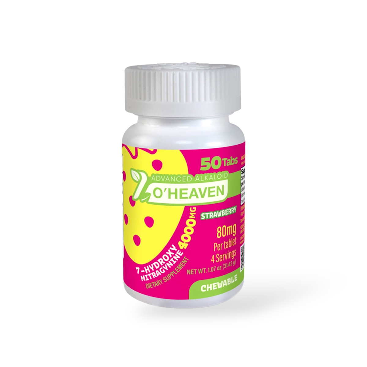 7 O'Heaven 7-OH Strawberry Chewable Tablets 80mg