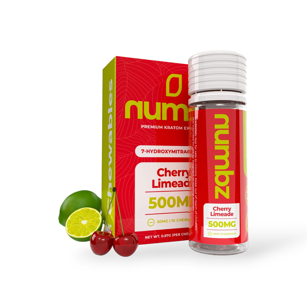numbz 7-OH + Minor Alkaloids Chewable Tablets Cherry Limeade 50mg