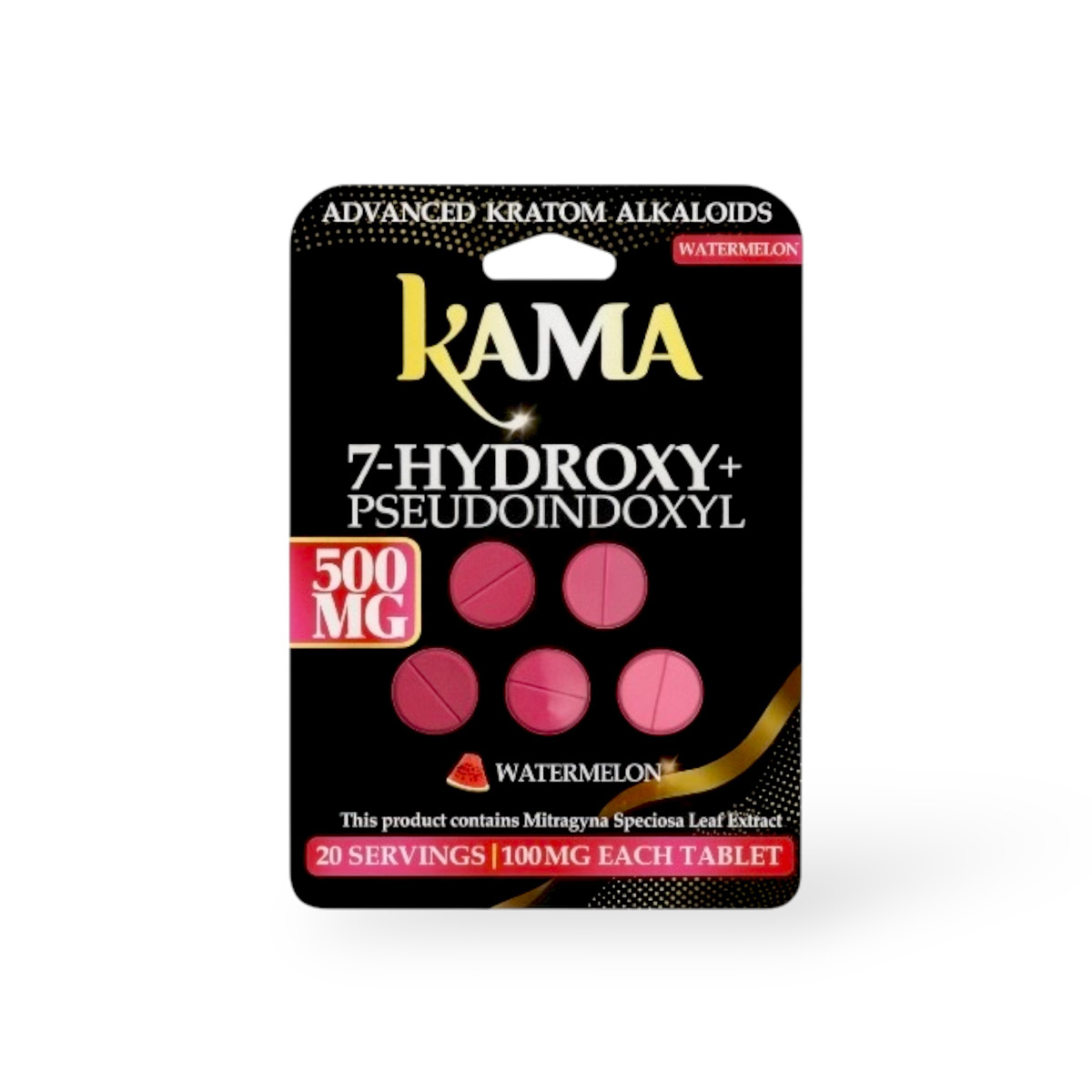 Kama 7 Hydroxy + Pseudoindoxyl Chewable Tablets Black Watermelon 100mg Per Tablet